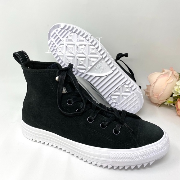 Converse Ctas Hiker High Suede Black Women's Size 7.5 AUTHENTIC 565236C - Picture 4 of 8